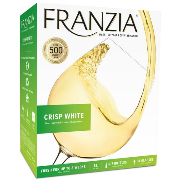 Franzia Crisp White White Blend Wine, 5 L