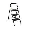 thumbnail image 6 of Simpli-Magic Black 2 or 3 Step Folding Ladder Options, ANSI Type III Certified, Lightweight Steel Step Stool with Anti-Slip Wide Steps and Padded Handrail for Kitchen, Closet, Office, Garage, 6 of 7