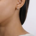 thumbnail image 5 of 0.30 CT. T.W. Round Cut Three Row Diamond Huggie Hoop Earrings in 14K Gold, 5 of 5