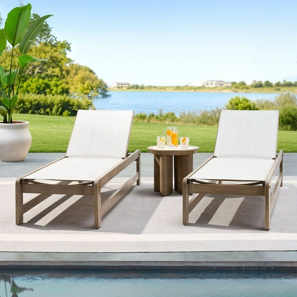 Member's Mark Atticus Outdoor Strap Sling Chaise Set, 3pc