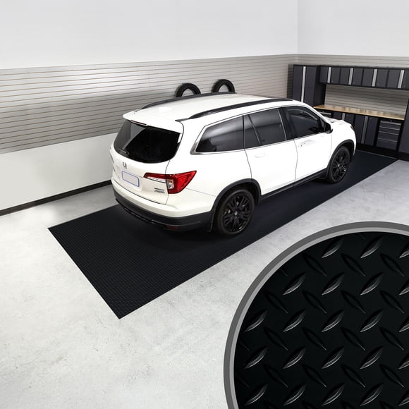 G-Floor 8.5' x 22' Midnight Black Garage and Utility Flooring - Diamond Tread