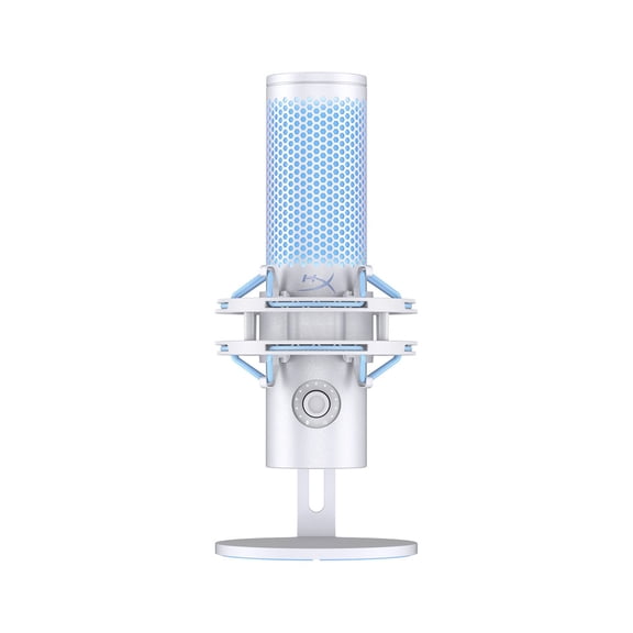 HyperX QuadCast 2 - USB Microphone for Gaming, Streaming and Podcasting, with On-Board Controls, LED Lighting, Quick Release Shock Mount and Built-in Arm/Stand Mount, PC, Mac, PS5, PS4, USB-C - Frost