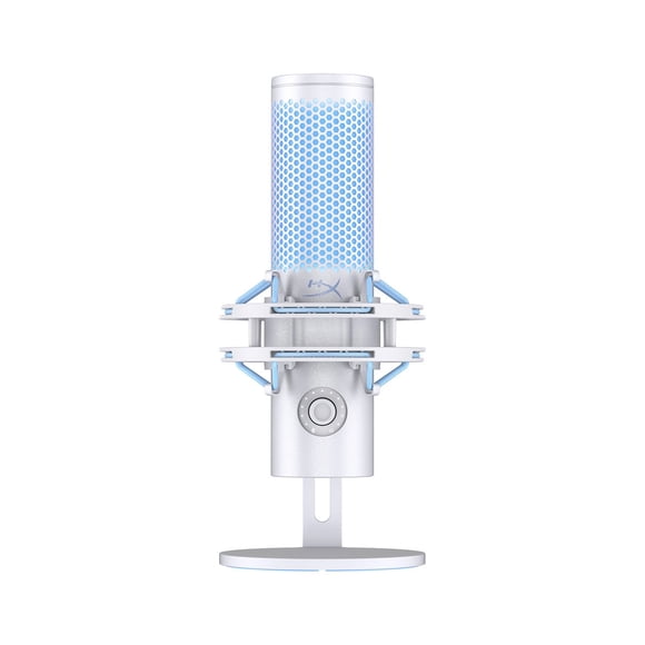 HyperX QuadCast 2 - USB Microphone for Gaming, Streaming and Podcasting, with On-Board Controls, LED Lighting, Quick Release Shock Mount and Built-in Arm/Stand Mount, PC, Mac, PS5, PS4, USB-C - Frost