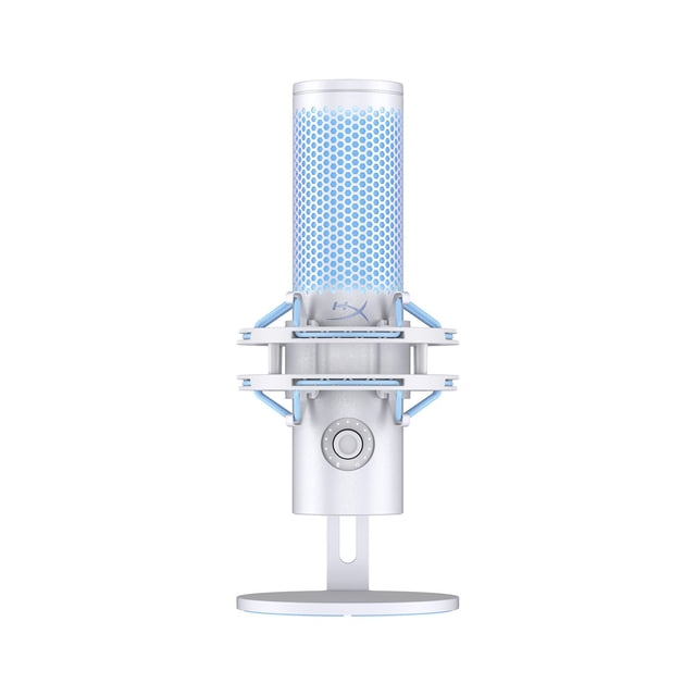 HyperX QuadCast 2 - USB Microphone for Gaming, Streaming and Podcasting, with On-Board Controls, LED Lighting, Quick Release Shock Mount and Built-in Arm/Stand Mount, PC, Mac, PS5, PS4, USB-C - Frost