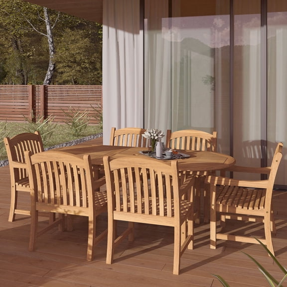 Amazonia Hayden Teak Outdoor Dining Set, Choose Style