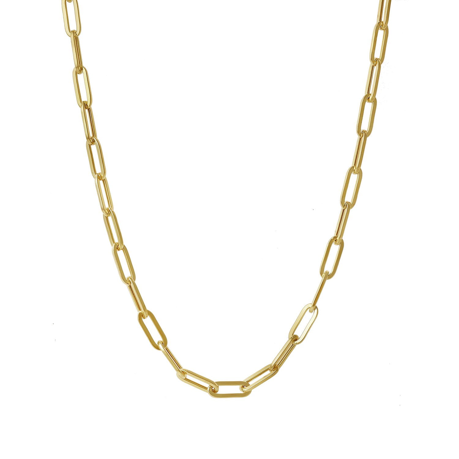 High-Polish Paperclip Necklace in 14K Yellow Gold - Samsclub.com