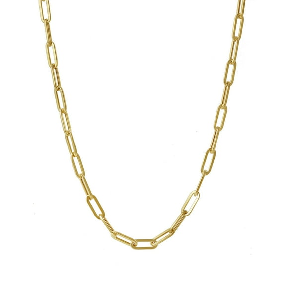 High-Polish Paperclip Necklace in 14K Yellow Gold