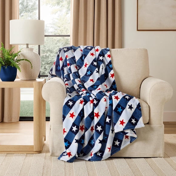 Member's Mark Red, White & Blue Lounge Throw Collection, 60" x 70"