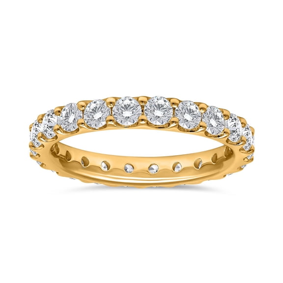 Round Cut Lab Created Diamond Eternity Band in 18K Yellow Gold