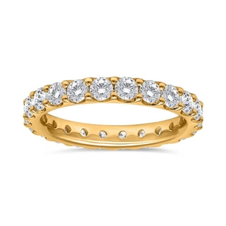 Round Cut Lab Created Diamond Eternity Band in 18K Yellow Gold