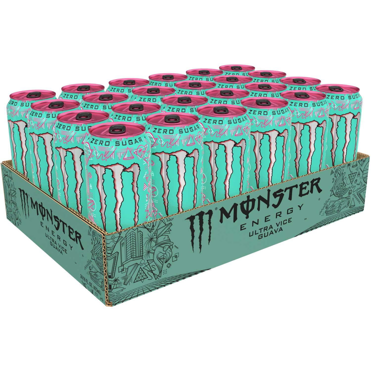 Monster Ultra Vice Guava 0カロリー　未開封　48本 Monster Ultra Energy Drink, Vice Guava, 16 fl. oz., 24 pk