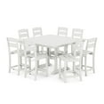 thumbnail image 3 of POLYWOOD Gulf Shores Farmhouse Trestle Counter Side Chair Set, 9pc, 3 of 9
