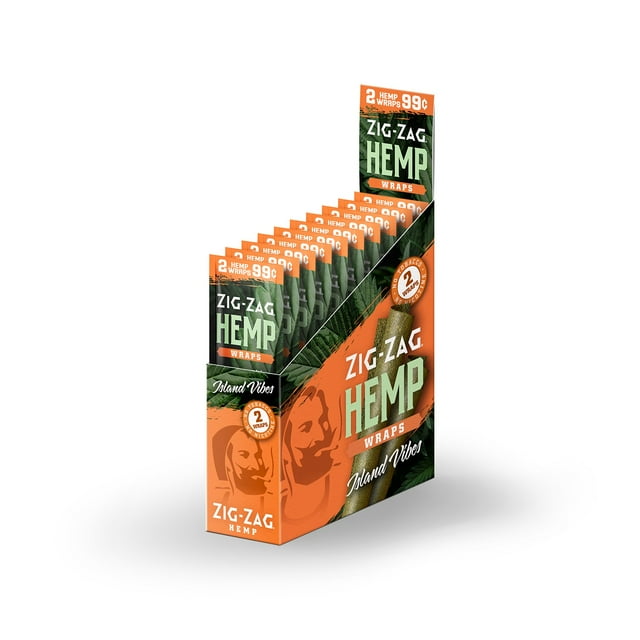 Zig Zag Hemp Wraps, Island Vibes, Pre-Priced 2 for $0.99, 25 ct.