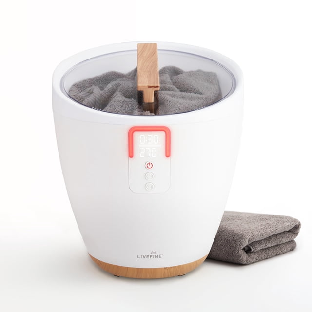 Live Fine Towel Warmer, Large Bucket Style Towel Heater with LED Display, Adjustable Timer, & More!