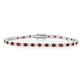 thumbnail image 1 of Lab Created White Sapphire Round Cut Gemstone Tennis Bracelet in Sterling Silver, 1 of 6