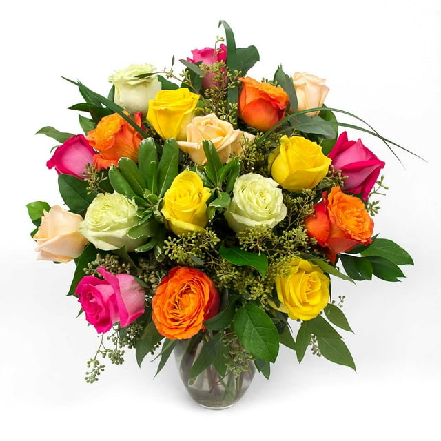 Member's Mark Roses and Greenery Vase Arrangement, choose color and stem count