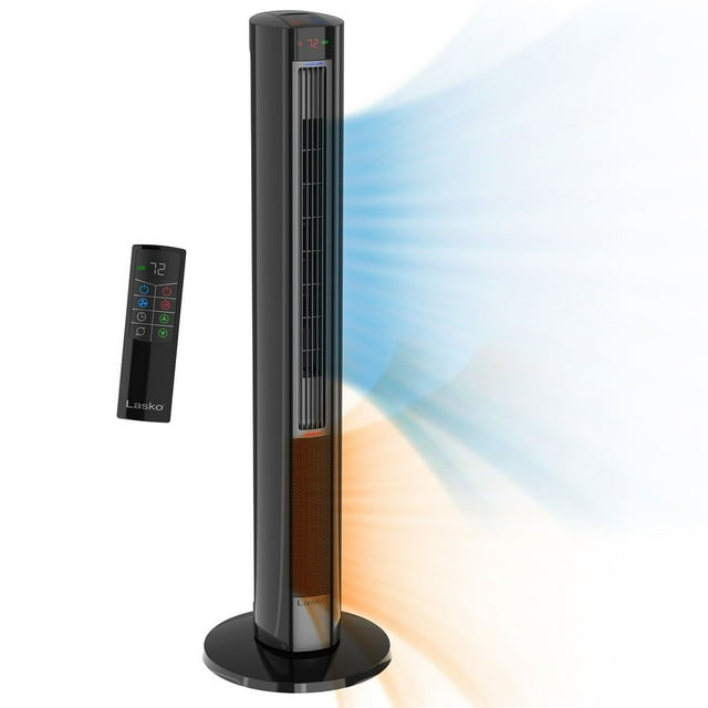 Lasko All Season Comfort Control Tower Fan and Space Heater with Remote, FH620
