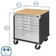 thumbnail image 3 of Seville Classics UltraHD 6-Drawer Rolling Cabinet, 28" W x 25" D x 34.5" H, 3 of 16