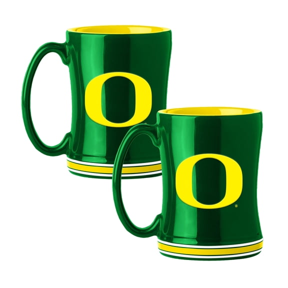 Logo Brands Oregon Ducks 14oz Relief Mug Set