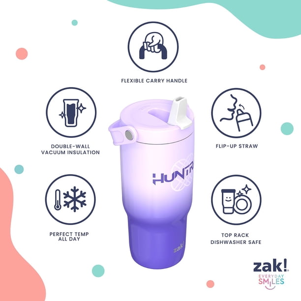 Zak Designs KPop 20oz Stainless Steel Sutton Flex Grip Siply