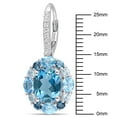 thumbnail image 3 of Blue and White Topaz Dangle Earrings in Sterling Silver, 3 of 5