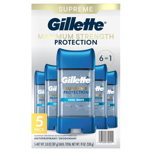 Gillette Supreme Maximum Strength Protection Men's Deodorant Clear