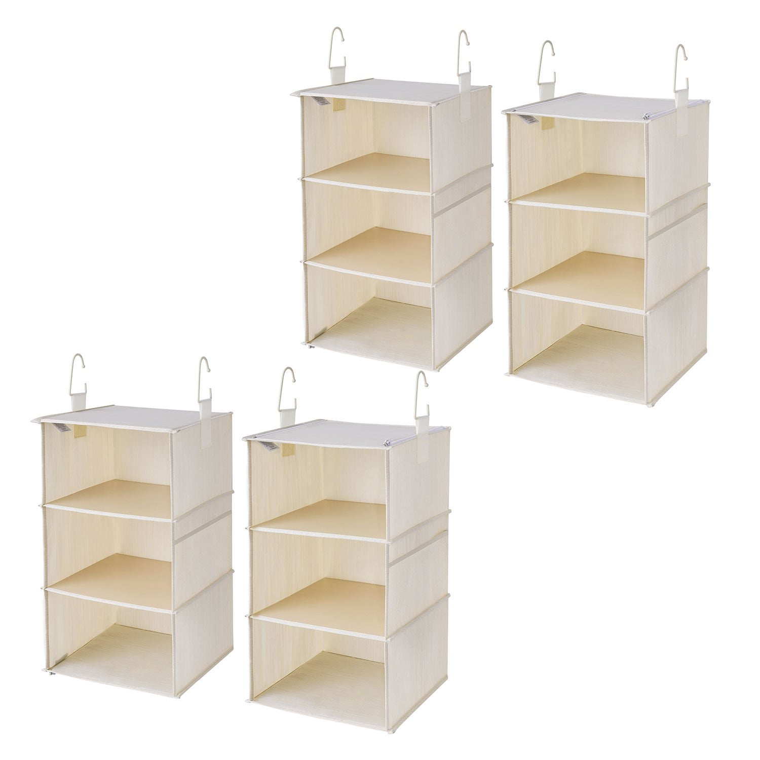 We Think Storage Set of 4 Attachable Three-Shelf Hanging Closet ...