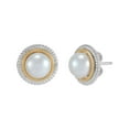 thumbnail image 3 of Freshwater Cultured 8-9.5mm Halo Pendant Necklace & Stud Earring Set in 14K Gold & Sterling Silver, 3 of 11