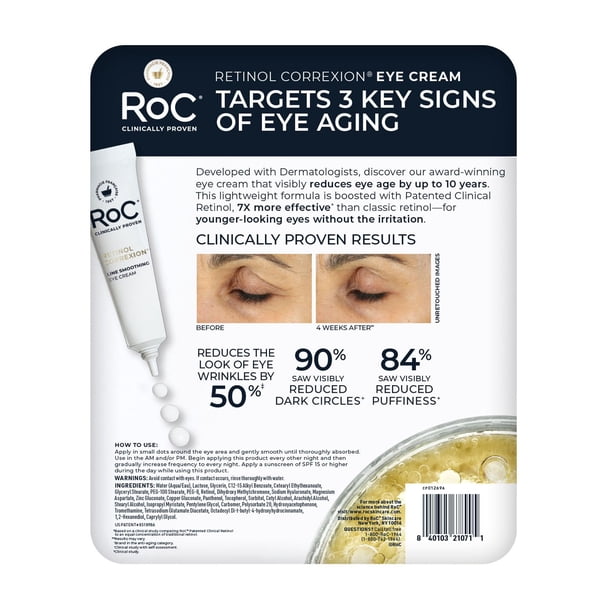 RoC Retinol Correxion Line Smoothing Eye Cream, 0.5 fl. oz., 2 pk