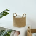 thumbnail image 5 of We Think Storage Round Jute Storage Basket with Handle, Set of 3, 5 of 14