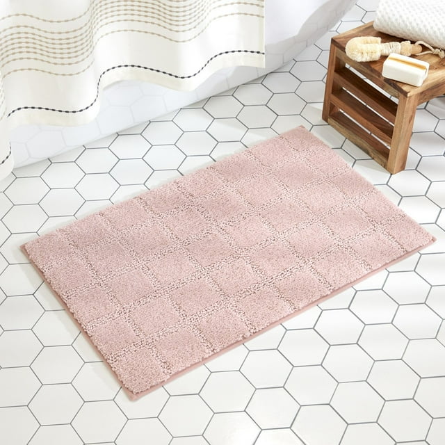 Town & Country Everyday Ultra Plush Solid Tufted Windowpane Bath Mat 20"x32"