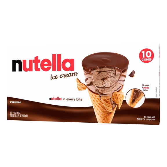 Nutella Chocolate Hazelnut Ice Cream Cones, 10 ct.