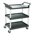 thumbnail image 2 of Rubbermaid Commercial Three-Shelf Service Cart, Black, 2 of 7