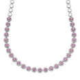 thumbnail image 1 of Lab Created Round Cut Sapphire Necklace in Sterling Silver, 1 of 4