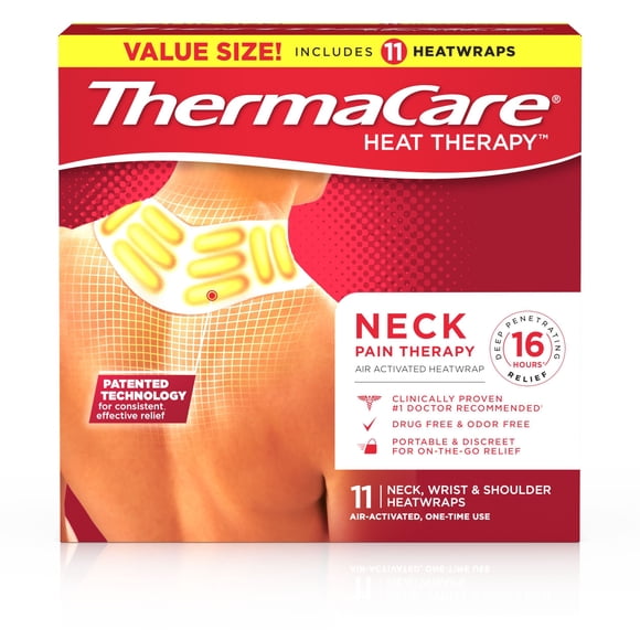 Thermacare Neck Shoulder Wrist Pain Relief Heatwraps, 11 pack