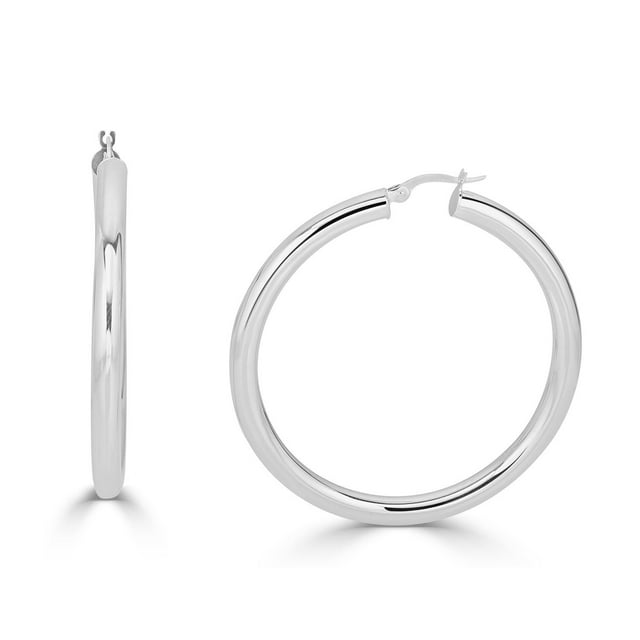 High Polish Hoop Earrings in 14K Gold