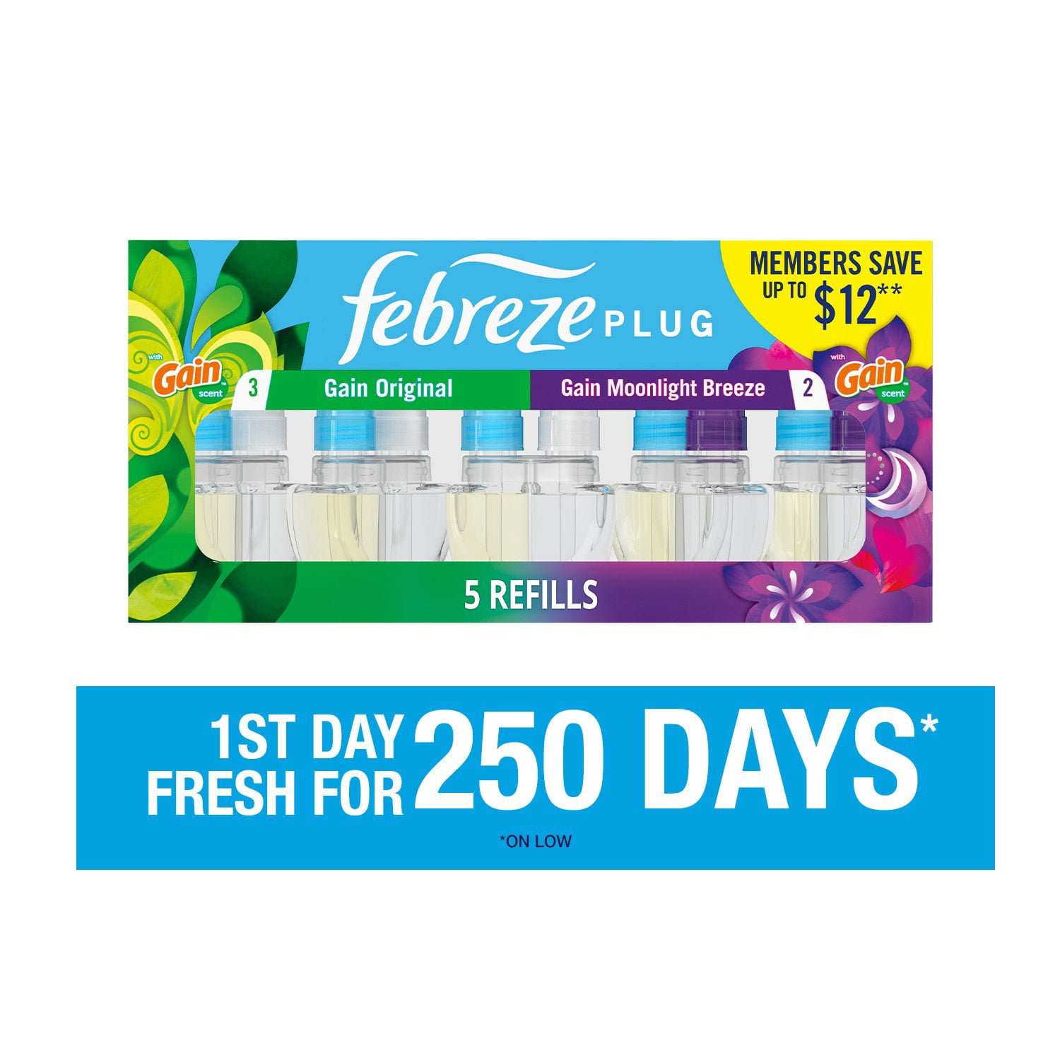 Febreze Plug Air Freshener, Gain Original + Gain Moonlight Breeze