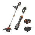thumbnail image 1 of Worx WG941 20V Brushless Cordless Battery Powered Leaf Blower + 3 in 1 String Trimmer Edger & Mini-Mower Combo Kit Battery and Charger Included, 1 of 11