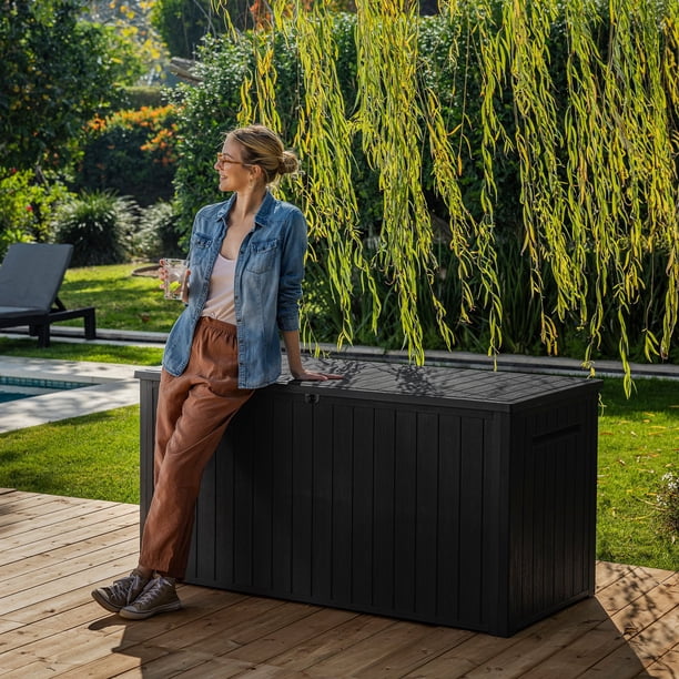 Keter 170 Gal. Resin Deck Box Large Indoor/Outdoor Storage