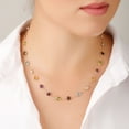 thumbnail image 4 of Multi Gemstone Station Necklace in 14 Karat Yellow Gold, 4 of 5