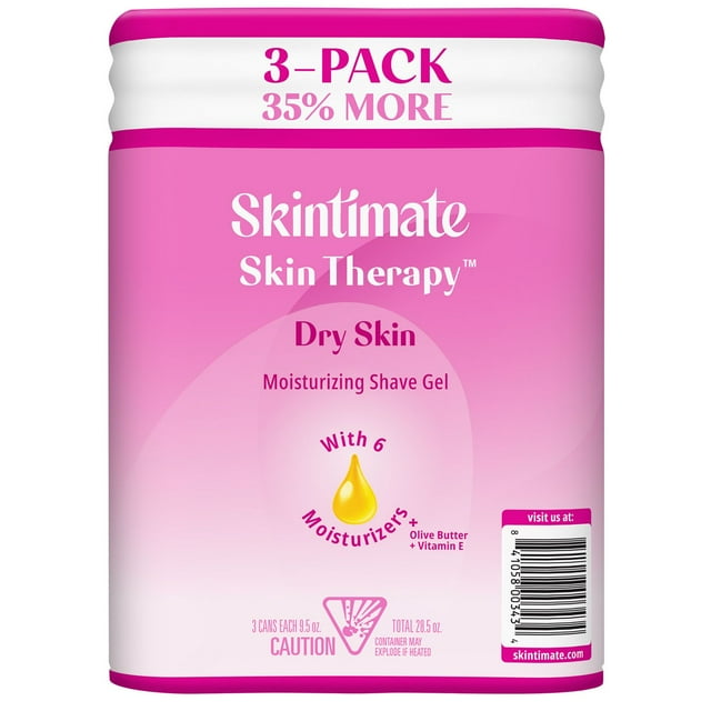 Skintimate Skin Therapy Moisturizing Shaving Gel for Women, Dry Skin, 9.5 oz., 3 pk.