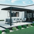thumbnail image 1 of Backyard Discovery Evanston Steel Wall-Mounted Louvered Pergola with Adjustable Roof, Choose Size, 1 of 10