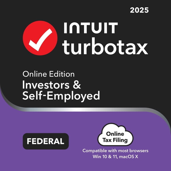 TurboTax Online 2025, Investors & Self Employed, Email Delivery, Federal Return Only + Federal E-file