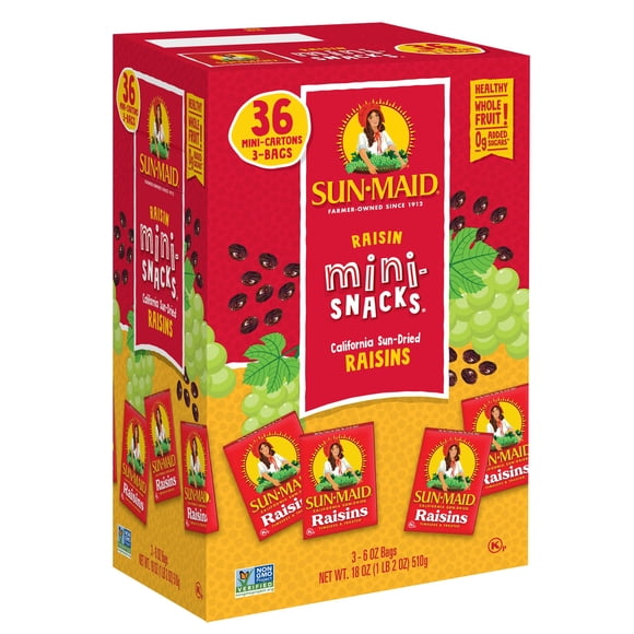 Sun-Maid Mini-Snacks California Sun-Dried Raisin, 6 oz., 3 pk.