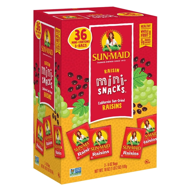 Sun-Maid Mini-Snacks California Sun-Dried Raisin, 6 oz., 3 pk.