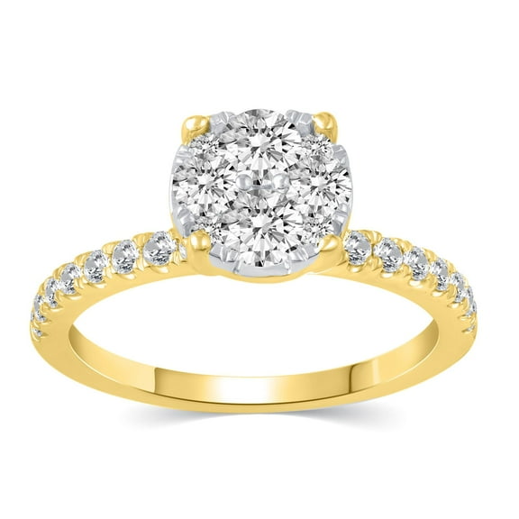 1.00 CT. T.W.  Round Cut Cluster Diamond Ring in 14K Gold