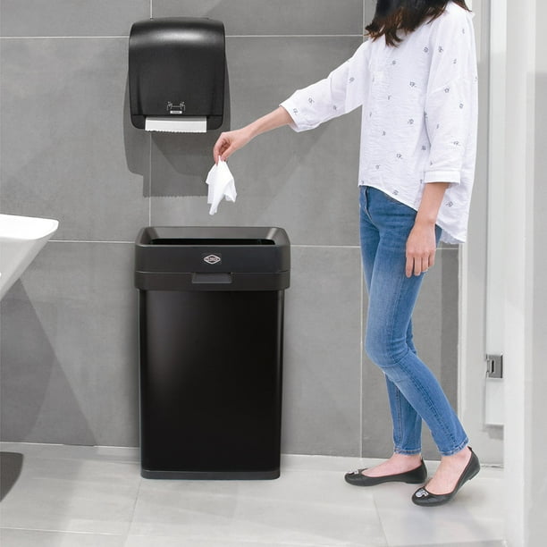 Clorox 13 Gallon Open Top Stainless Steel Trash Can with Anti