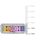 thumbnail image 3 of Emerald Cut Multi-Gemstone Semi-Eternity Ring in Sterling Silver, 3 of 6