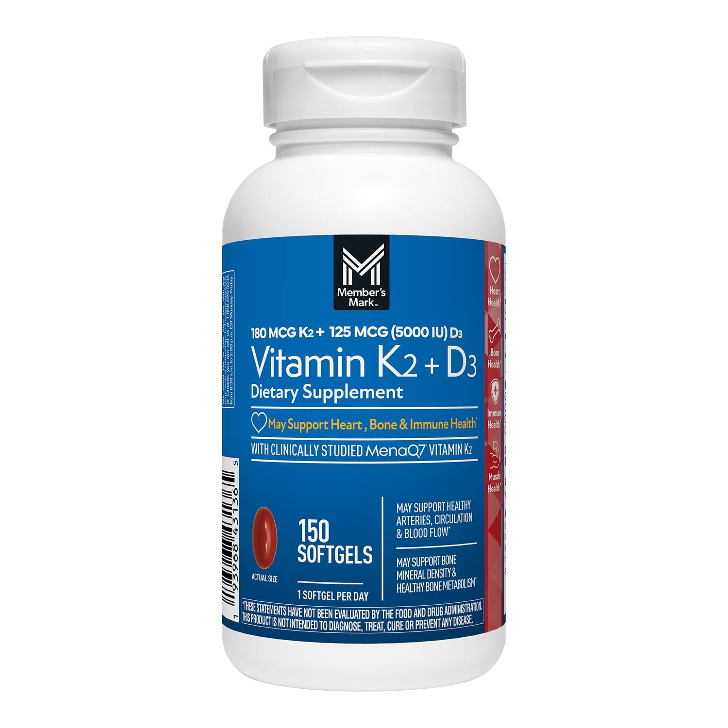Member's Mark Vitamin K2 + D3 Softgels, 150 ct. - Samsclub.com