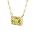 thumbnail image 2 of Baguette Cut Gemstone and 0.06 CT. T.W. Diamond Halo Pendant Necklace in 14K Gold, 2 of 4